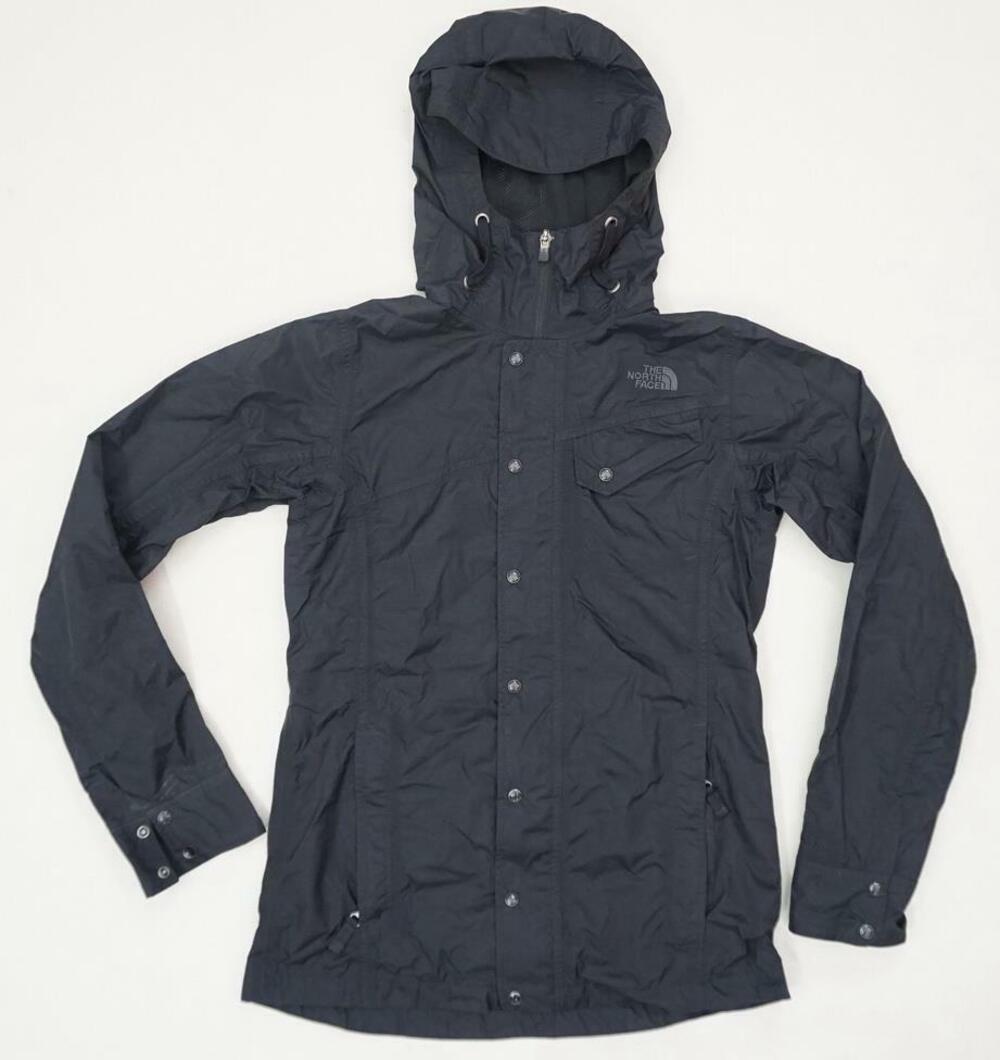 THE NORTH FACE USED/SPOT WOMEN S BLACK NYLON WINDBREAKER JACKET SOFT SHELL/PARKA